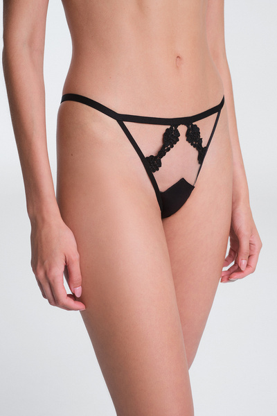 Penti Black Olea Lace Low Waist String Panties