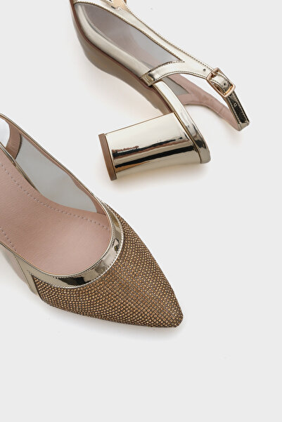 Capone Outfitters Ola 750 Women's Heeled Stone Mesh Open Back Shoes