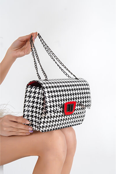 Capone Outfitters Parma Houndstooth Patterned Women's Shoulder Bag