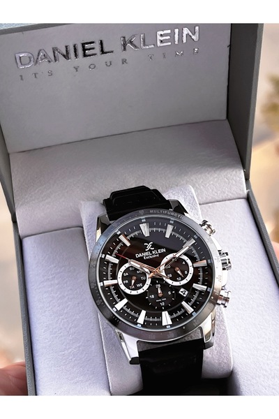 Daniel Klein ساعة يد رجالية بسلك جلدي مقاوم للماء بطول 30 متر - مؤشرات داخلية نشطة EDK.1.13676-2