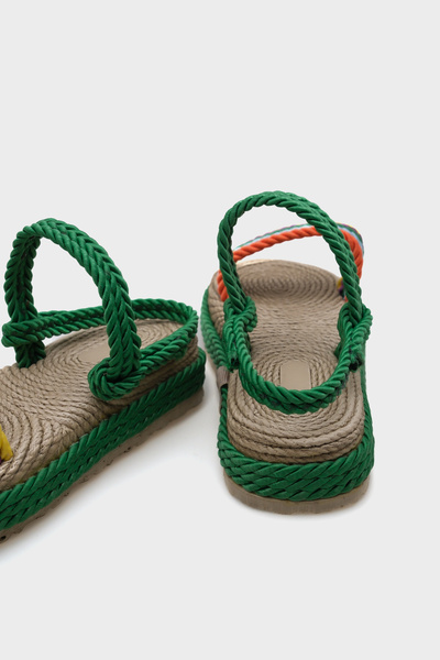 Capone Outfitters Capone Wedge Heel String Multi Green Women's Slippers