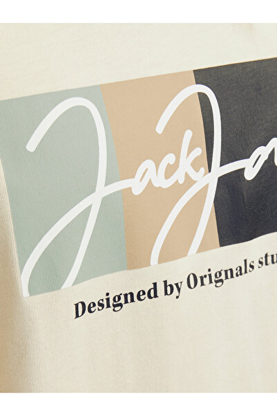 Jack & Jones JORPORTLAND BLOCK BRANDING SS CN LN 12262662   Φωτεινό λευκό