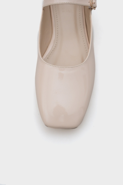 Capone Outfitters Blunt Toe Banded Marj Jane Beige Women's Ballerinas