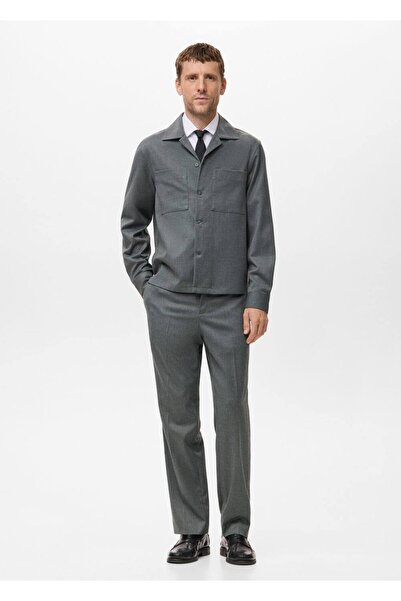 MANGO Man Akışkan cepli overshirt