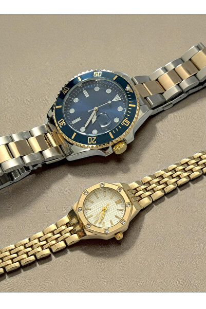 MAC CENTER çift saat kombini -eş saat kombini hediye kutulu erkek ve kadın sa...