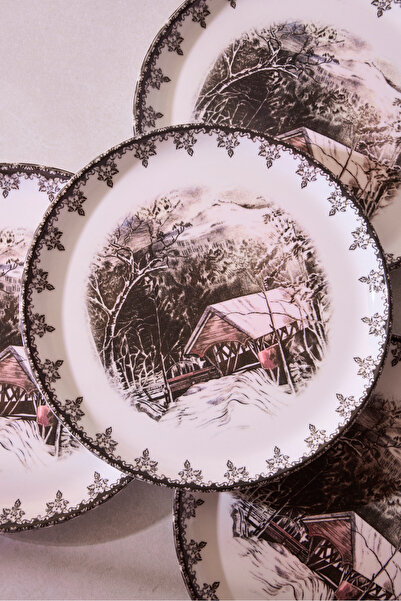 Perotti Vintage Friendly Village 6-Person Cake Set 21 cm