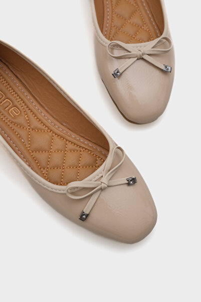 Capone Outfitters Hana Trend ráncos mintás barna női balerinák