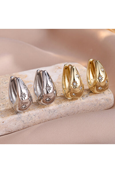 Generic New small silver teardrop earrings