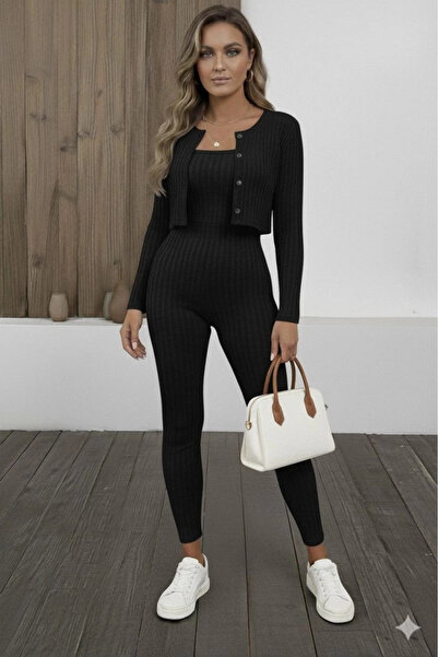 Butik Women's Long Sleeve Hooded Camisole Strapless with Short Front Button down Jacket Double Suit