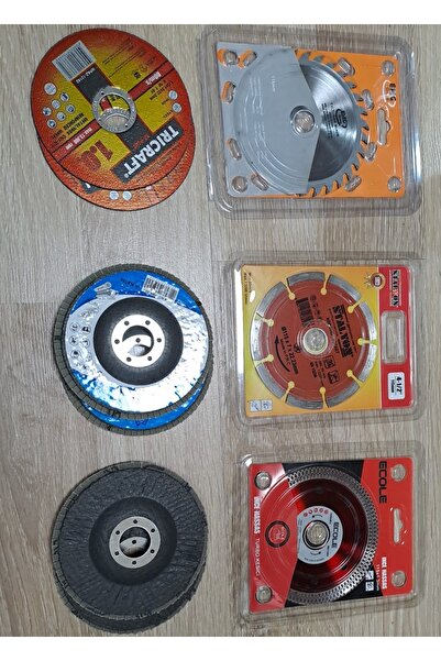 Depolife Ahşap Metal Mermer Granit Seramik kesici disk Seti Kesme Zımparalama Daire Disk Bıcak 115mm ispirel
