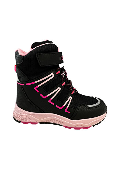 pepino Pk24-1361 - Girl's Black Pink Booties Snow Boots