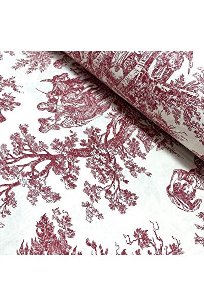 shopshop Burgundy English French Country Patterned Rustic Vintage Decorative Large Size Tablecloth