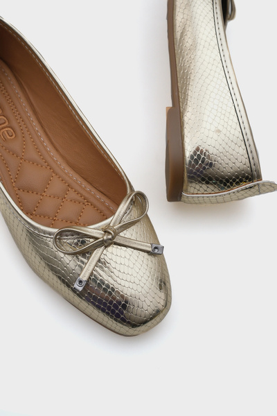 Capone Outfitters Zlaté dámské baleríny Hana Trend Bow