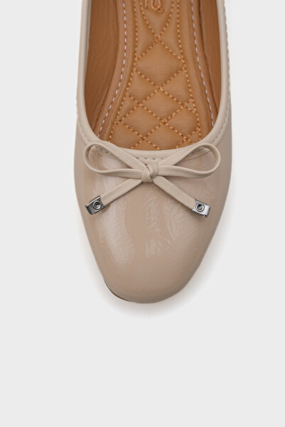 Capone Outfitters Hana Trend ráncos mintás barna női balerinák