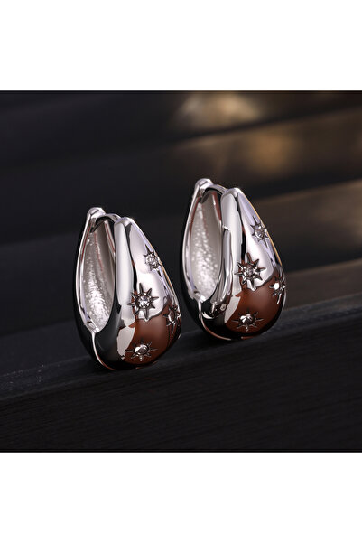 Generic New small silver teardrop earrings