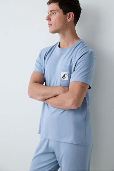 Penti Bird Blue Trousers Pajama Set