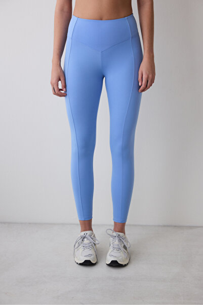 Penti Mavi Yüksek Bel Stitch Waist Dikiş Detaylı Bilek Boy Tayt