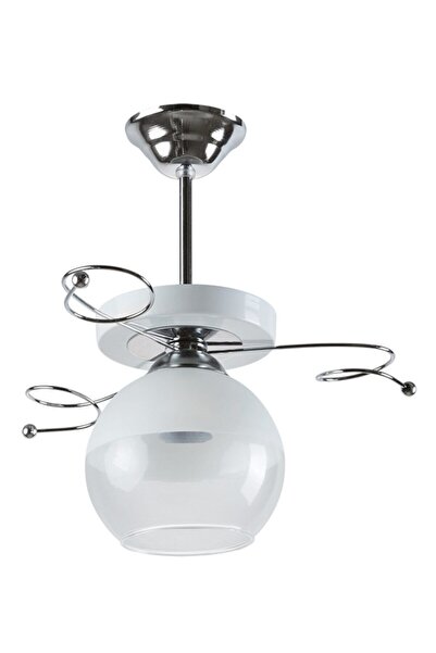 Uçar İlay Modern Tasarım Hol Antre Çocuk Odası Mutfak Cafe Tekli Krom Beyaz Renk Tekli avize