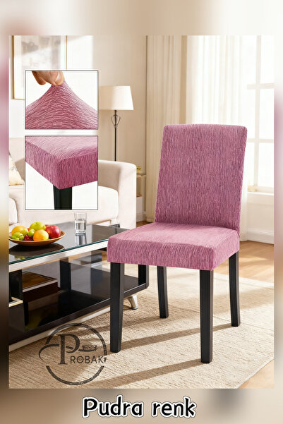 probak Jakarli Sandalye Örtüsü Çubuk Desen Yüksek Esnekli Sandalye Kılıfı( 1 ...