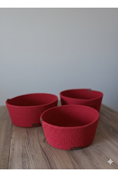 Rose go home مجموعة منظم السلة الحمراء المكونة من 3 قطع