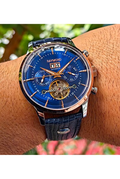 Raymond Men's Automatic Wristwatch - Navy Blue