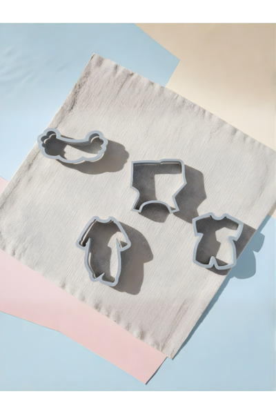 Artemia Home Baby Cookie Mold Set |   4-Piece Baby Clothing Themed Cookie Mold |   Birth & Hospital Welcome Set