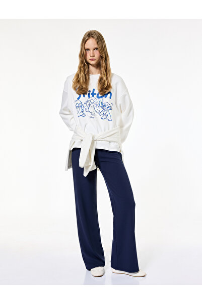 Koton Pantaloni cu talie înaltă și cu șireturi cu picioare largi