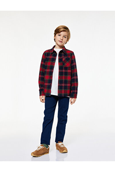 Koton Памучни регулируеми панталони от деним с ластик в талията и тесен крой