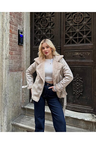 Foot sneakerss Dámský semišový kabát z nové sezóny Zr kůže s detailem pásku