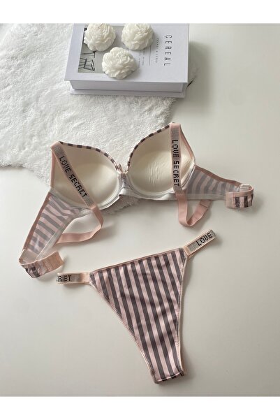 MAVEA Σετ σουτιέν με ριγέ Micro Fabric Stone
