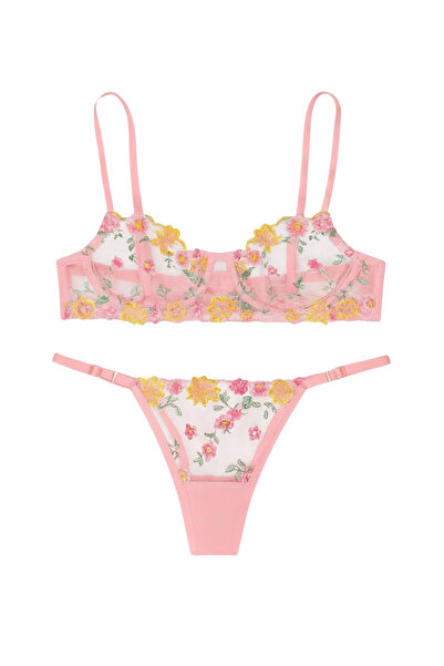 LİBELLA İÇ GİYİM Set de sutien tanga din 2 piese pentru femei, roz pudrat, cu...