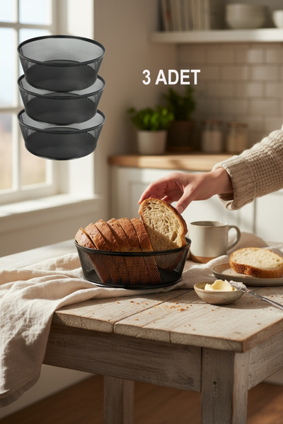 EVSTYLE 3-Piece Fruit Bowl & Bread Bowl 19 cm