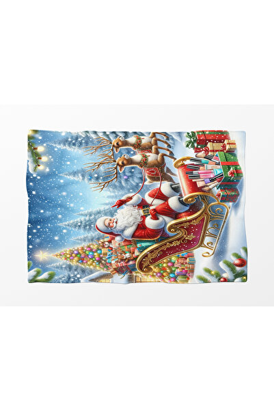 Erays Home Christmas & Christmas Pattern Fleece Blanket Tv Blanket Merry Christmas Santa