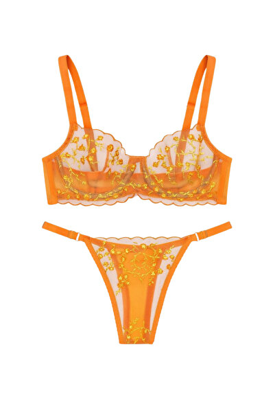 LİBELLA İÇ GİYİM Women's Embroidered B Cup Underwire Un Supported 2-Piece Bra Set