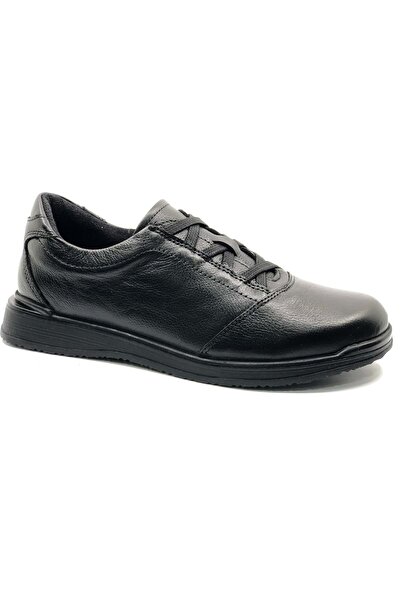 Venüs Agave Genuine Leather Orthopedic Women's Casual Shoes Black