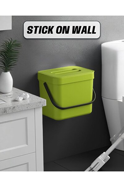 fulina Countertop Compost Bin Kitchen, Hanging Trash Can with Lid for Kitchen Cabinet Door, Under Sink