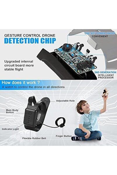 fulina Hand Controlled Drone for Kids, Small Rc Quadcopter Drone Aircraft with Smart Watch Controlled