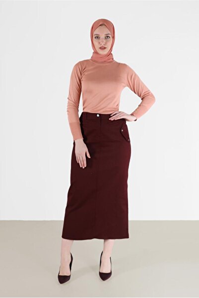 Alvina FERMUARLI YIRTMAÇ DETAYLI KALEM ETEK 60224