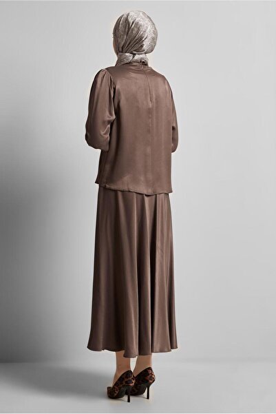 Alvina Belted Satin Skirt Suit 45706