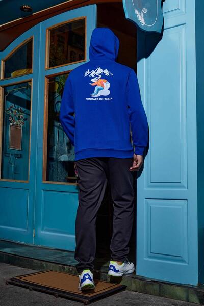 Kappa Oliver Erkek Mavi Regular Fit Hoodie