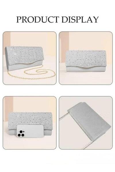 Generic Shiny Glitter Evening Clutch Crossbody Bag Envelope Handbag Chain Purse