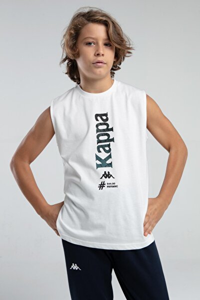 Kappa Authentic Jay Erkek Çocuk Beyaz Regular Fit Atlet