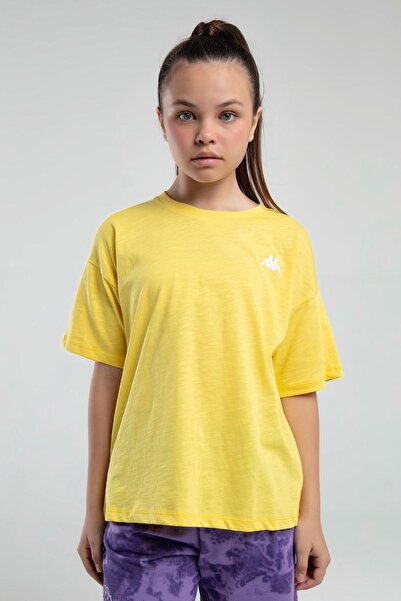 Kappa Authentic Kaitlyn Kız Çocuk Sarı Regular Fit Tişört