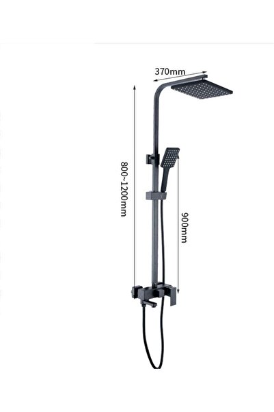 Sanlux Set coloană duș, negru mat sistem complet cu mixer apă caldă/rece, VST92