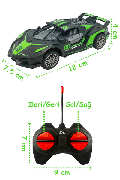 Black Island Uzaktan Kumandalı Şarjlı Road Blast Oyuncak Araba Yeşil