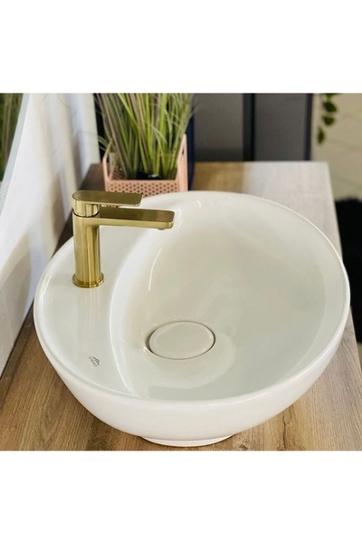 Turkuaz Cerastyle Seramik Lal C Serisi Tezgah Üstü Çanak Lavabo 60Cmx45,5 Cm