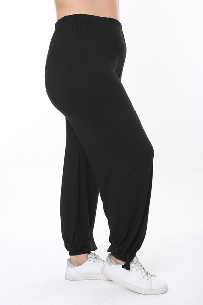 LİVE SPORT Black Large Size Women's Baggy Trousers - Loose Fit