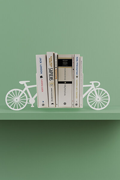 VENON قطعتان من حامل الكتب المعدني الأبيض - رف كتب - دعامة تثبيت الكتب