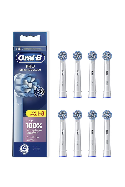 ORAL - رأس فرشاة أسنان كهربائية برو سينسيتيف كلين من بي، شعيرات ناعمة للغاية على شكل حرف X، عبوة من 8 قطع