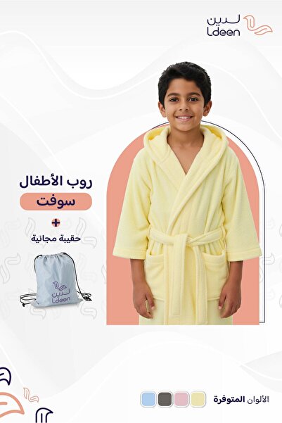 ldeen A soft and lightweight Hooded bathrobe for children that provides warmth and comfort after bathing, ideal for girls and boys.